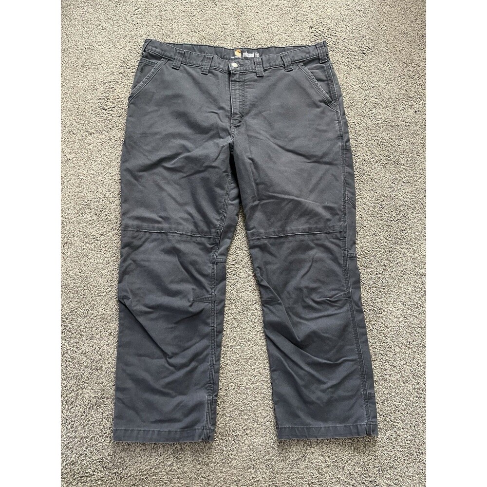 Carhartt Relaxed Fit Double-Knee Work Pants 44x30 Gray